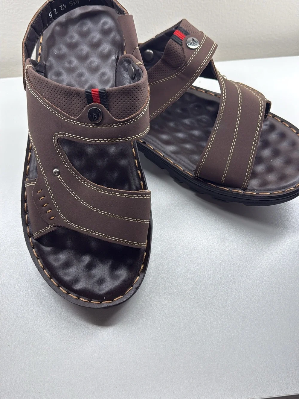 Men's Brown Adjustable Strap Comfort Sandals